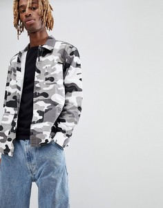 Рубашка с черно-белым камуфляжным принтом Dickies Kempton - Белый