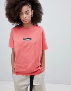 Свободная футболка с логотипом Stussy - Розовый