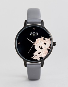 Серые часы с ремешком из искусственной кожи Limit - Розовый