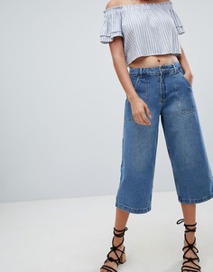 Широкие укороченные джинсы Missguided - Синий