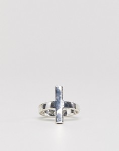 Серебристое кольцо с крестом Icon Brand - Серебряный