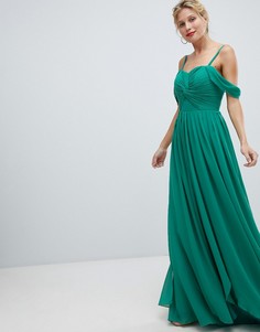 Платье макси с вырезами на плечах Y.A.S - Зеленый