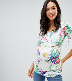 Топ с цветочным принтом и V-образным вырезом Bluebelle Maternity - Мульти