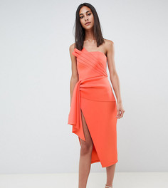 Облегающее платье с отделкой в стиле оригами ASOS DESIGN Tall - Розовый