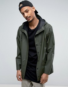 Зеленая водонепроницаемая куртка с капюшоном Rains - Зеленый