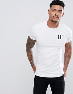 Белая обтягивающая футболка с логотипом 11 Degrees - Белый