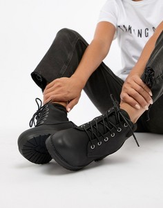 Ботильоны в байкерском стиле со шнуровкой New Look - Черный