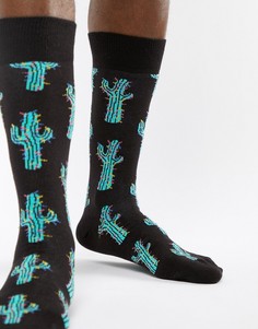 Носки с принтом кактусов Happy Socks - Черный