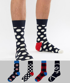 Подарочный набор с 4 парами носков Happy Socks - Мульти