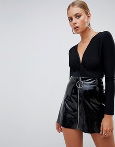 Боди с глубоким вырезом Missguided - Черный