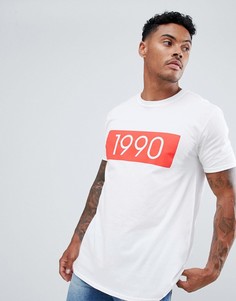 Футболка с принтом 1990 boohooMAN - Белый