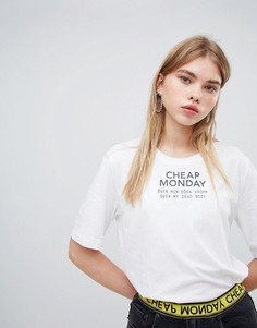 Футболка с логотипом на груди Cheap Monday - Белый