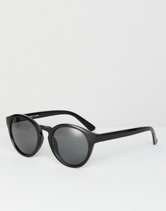 Черные круглые солнцезащитные очки Weekday - Черный
