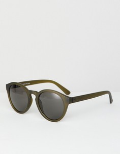 Круглые солнцезащитные очки цвета хаки Weekday - Зеленый