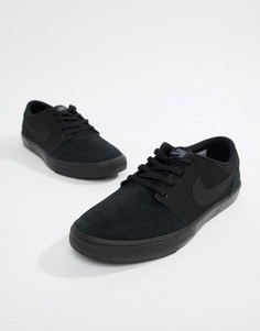 Черные кроссовки Nike SB Portmore II Solar 880266-005 - Черный