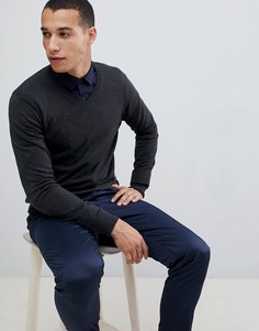 Серый джемпер с V-образным вырезом Burton Menswear - Серый