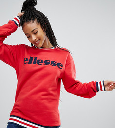 Свободный свитшот с большим флоковым логотипом Ellesse - Красный