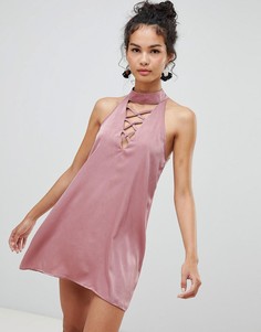 А-образное платье со шнуровкой Glamorous - Розовый