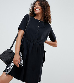 Свободное платье мини с карманами ASOS DESIGN Tall - Черный