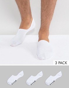 3 пары белых невидимых носков с логотипом Nicce - Белый