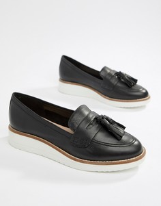 Кожаные лоферы на толстой подошве с кисточками ALDO - Черный