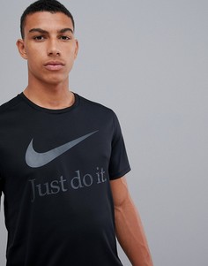 Черная футболка с логотипом Nike Running Just Do It - Черный