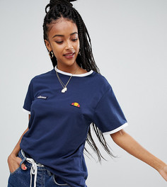 Футболка с вышитым логотипом на груди Ellesse - Темно-синий