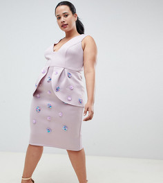 Платье-футляр с отделкой ASOS DESIGN Curve - Фиолетовый