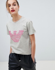 Футболка с вышивкой Emporio Armani - Серый