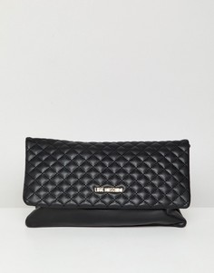 Стеганая сумка с цепочкой и логотипом Love Moschino - Черный