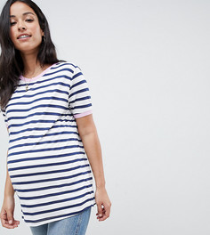 Футболка в полоску с контрастной окантовкой ASOS DESIGN Maternity - Темно-синий