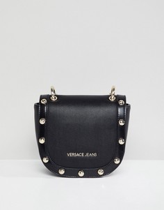 Сумка через плечо с отделкой заклепками Versace Jeans - Черный