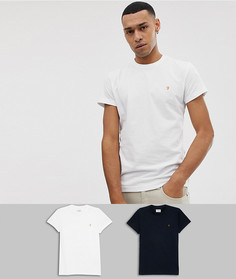 2 футболки (черная/белая) Farah - Черный