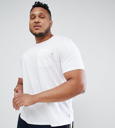 Футболка большого размера с карманом Jack & Jones Essentials - Белый