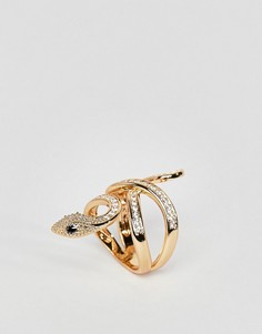 Золотистое кольцо с отделкой в виде змеи ALDO - Золотой