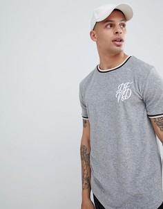 Махровая футболка с контрастной отделкой DFND - Серый