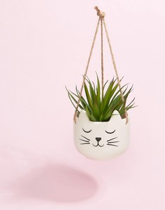 Подвесной горшок для растений с принтом кота Sass & Belle - Мульти