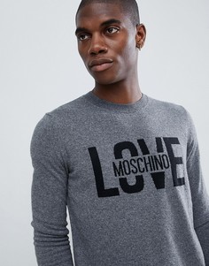Джемпер с логотипом Love Moschino - Серый