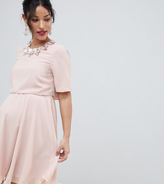Платье мини в стиле 3D с кроп-топом ASOS DESIGN Maternity - Розовый