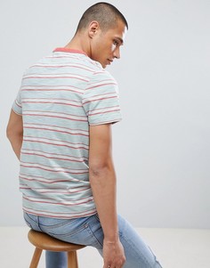 Зеленая футболка узкого кроя в полоску Farah Regis - Зеленый