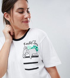 Пижамный комплект из футболки с надписью Koality Time и леггинсов ASOS DESIGN Curve - Мульти