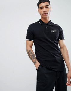 Черная облегающая футболка-поло с логотипом Love Moschino - Черный
