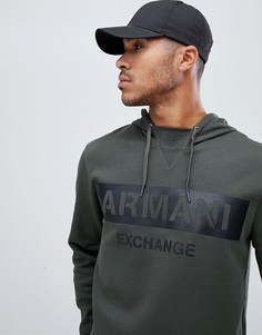 Худи цвета хаки с логотипом Armani Exchange - Зеленый