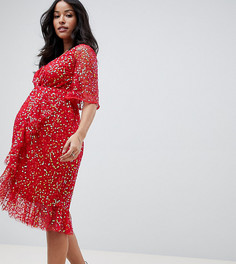 Платье с запахом и пайетками ASOS DESIGN Maternity - Красный