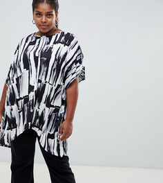 Топ с широкими рукавами и принтом ASOS CURVE - Мульти