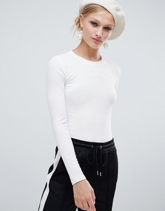 Мягкий трикотажный лонгслив Monki - Белый