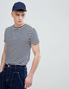 Темно-синяя футболка в полоску Hackett Mr. Classic - Темно-синий