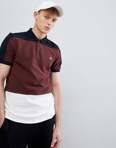 Темно-синее поло из пике со вставками Fred Perry - Темно-синий