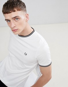 Белая футболка с контрастной отделкой Fred Perry - Белый