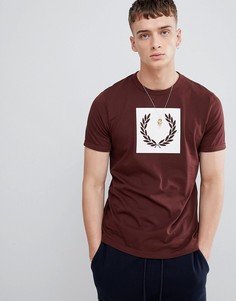 Бордовая футболка с принтом Fred Perry Laurel Wreath - Красный